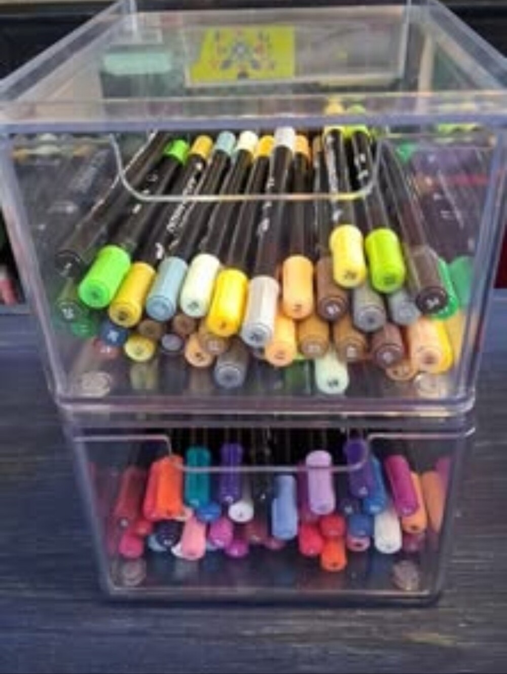 Acrylic Paint Msrkwr Set In Clear Acrylic Stackable Storage  Drawers